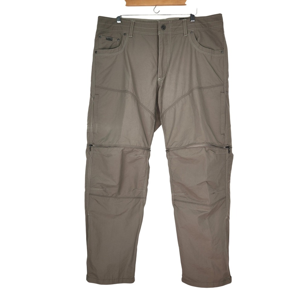 Kuhl Liberator Convertible Stealth Pants Mens 38x30 Khaki Tan Hiking Zip Off